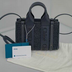 Chloé Woody Small Tote — Felt & Calfskin — New w/ Tags — Dust Bag — Authenticity